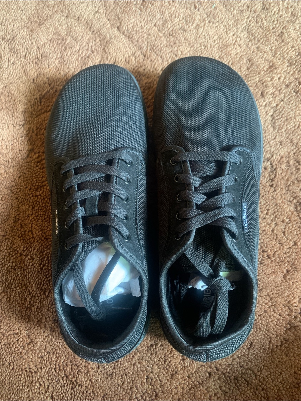 Men's Black barefoot hobibear Canvas Lace-Up Shoes